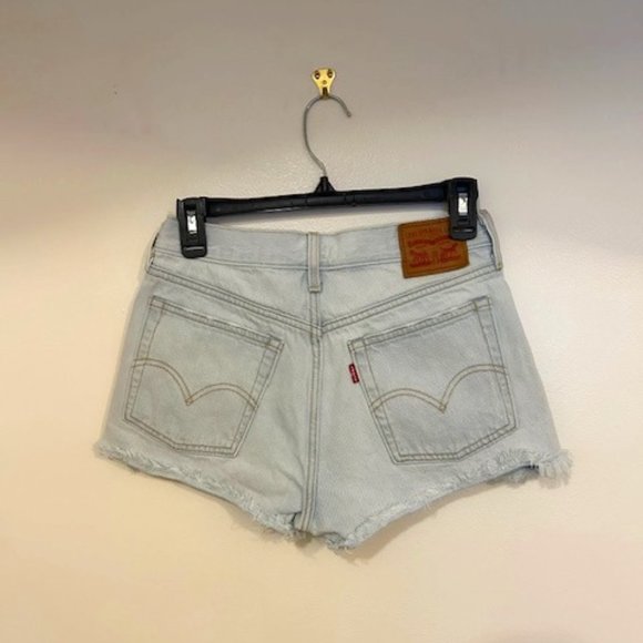 Levi's Pants - Levi's Light Wash Distressed/Frayed Button Fly Women's Denim Shorts- Size 27